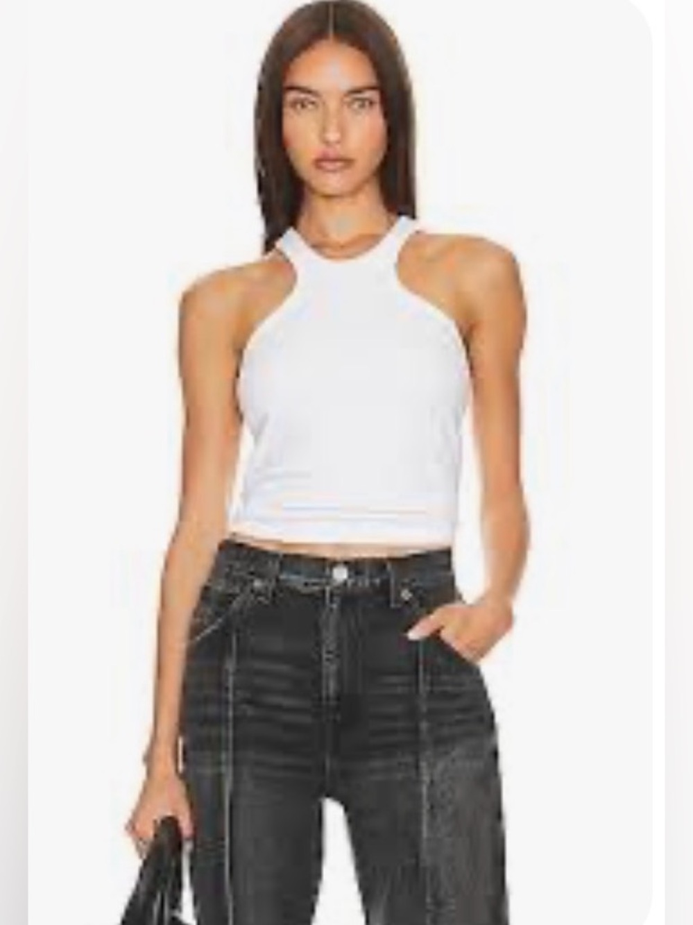NWT Re/Done x Hanes Racer Tank in BLACK.  Size Medium